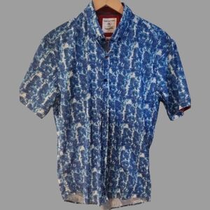 Thomson And Richards Large Blue Palm Tree Design With Red Interior Accents Beach